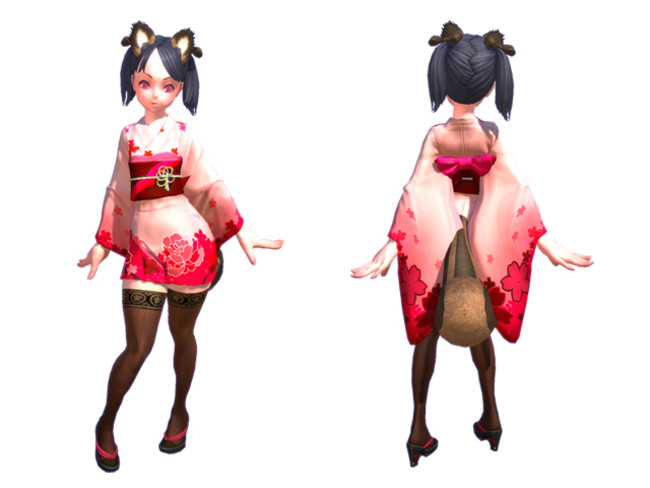 PC向けファンタジーMMORPG『TERA』エリーン女学園からついに卒業！2週間限定でもれなくプレゼントを進呈　次回アップデート予告も本日公開！のサブ画像3_▲浴衣（紅染）　7日期間性