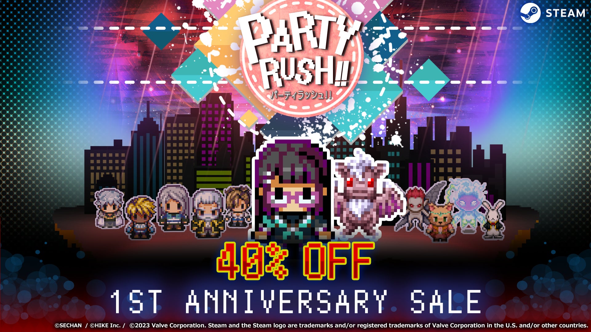 異世界救済シニカルRPG『パーティラッシュ！！』が発売1周年！本体価格40％オフの記念セールを実施中のサブ画像1