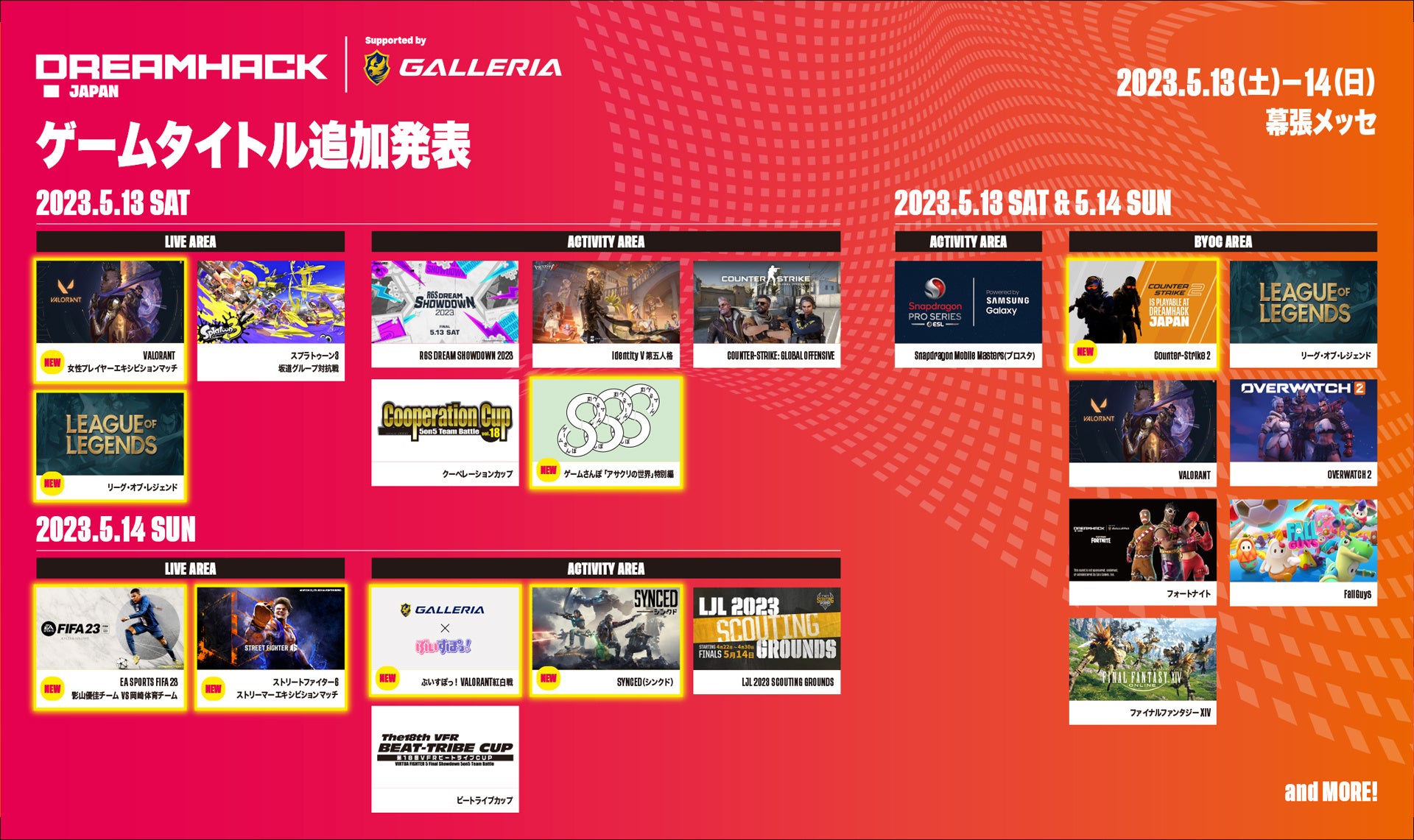 「DreamHack Japan 2023 Supported by GALLERIA」音楽LIVEアーティスト・ゲームタイトル 第6弾追加発表！のサブ画像1