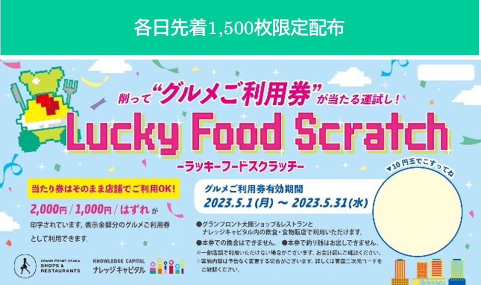 グランフロント大阪の「まちびらき」10周年記念イベント第１弾、ついに開幕！GRAND THANKS! 10th Anniversary「THE(ザ) GRAND(グラン) GAME(ゲーム)」のサブ画像12_▲グルメご利用権イメージ