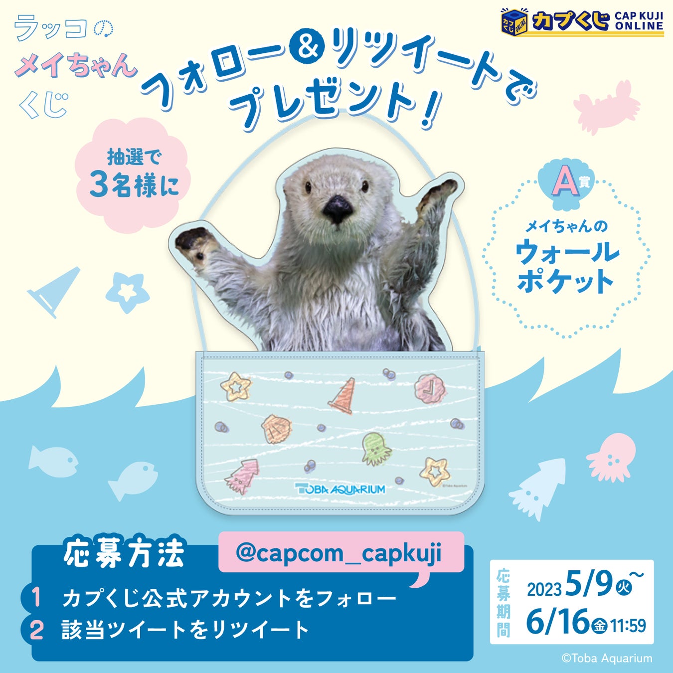 『鳥羽水族館』のアイドル！ 「ラッコのメイちゃん」のお誕生日を記念したオンラインくじが、『カプくじオンライン』に登場！　メイちゃんのかわいい写真を使用した豪華景品が多数展開！のサブ画像9