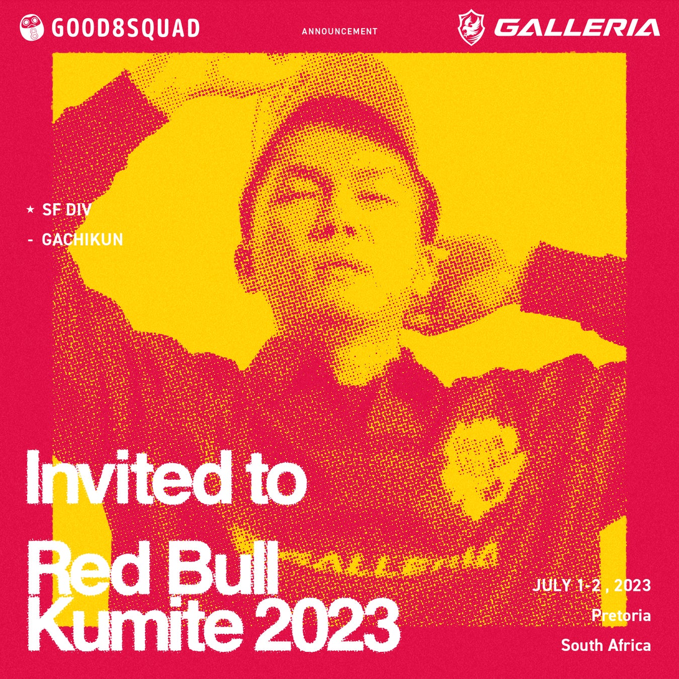 Good 8 Squad所属「ガチくん」が、RedBull Kumite 2023 in South Africaに出場決定のサブ画像1