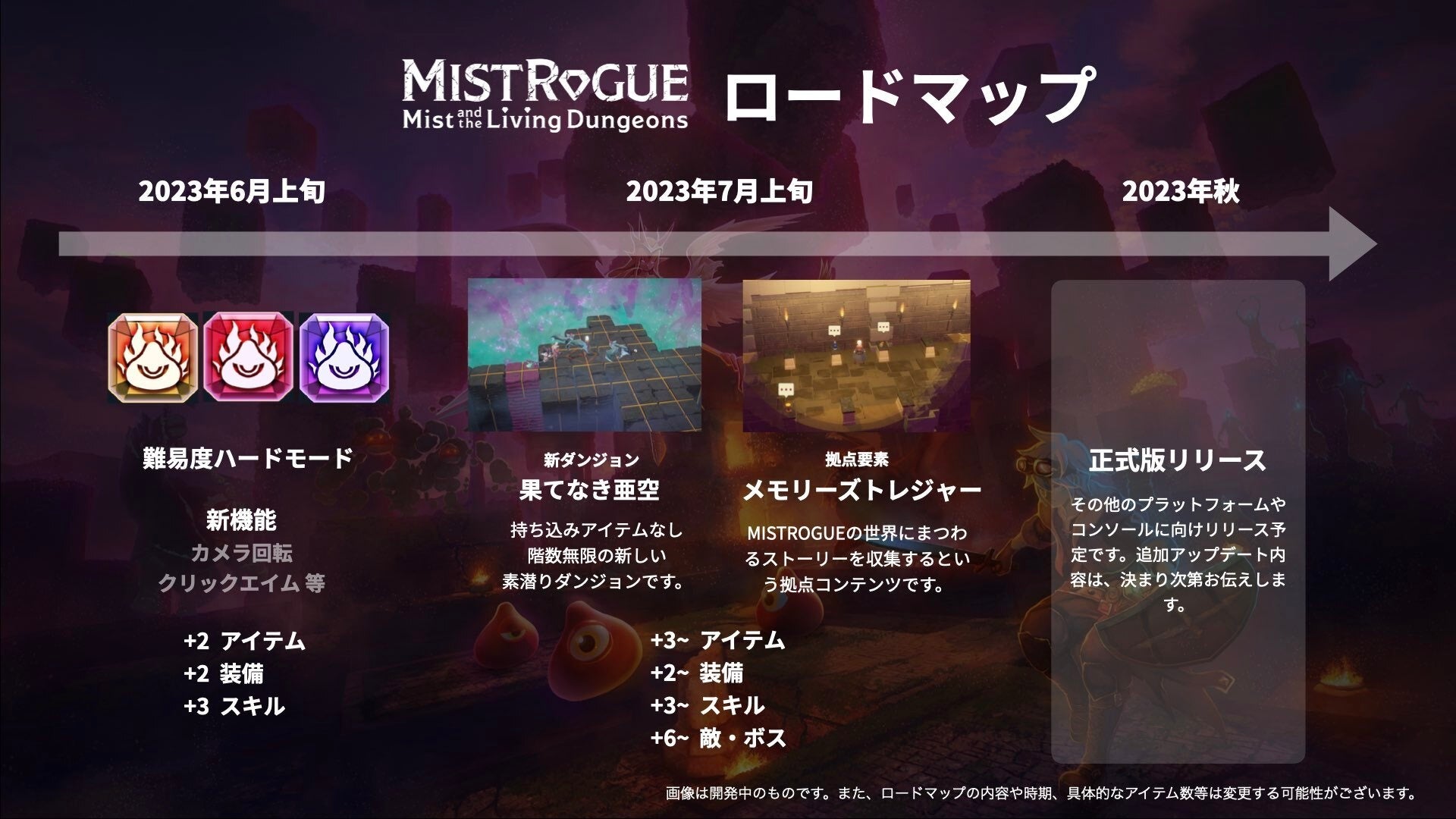 リアルタイムダンジョン生成型ローグライクアクションゲーム『MISTROGUE ミストと生けるダンジョン』6/5大型アップデート、6/6よりセールを実施！Twitterキャンペーン、ロードマップも公開。のサブ画像3