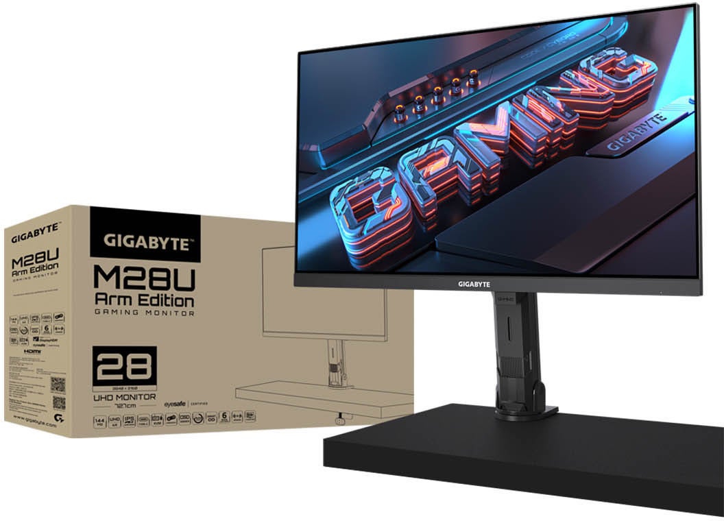 GIGABYTEから28インチ UHD モニターアーム一体型液晶モニター＆27インチ FHD 液晶モニター発売のサブ画像1