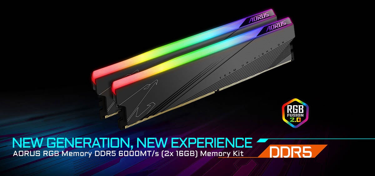 ヒートシンク搭載 LEDが鮮やかに輝く DDR5-6000 メモリがGIGABYTEから発売のサブ画像1