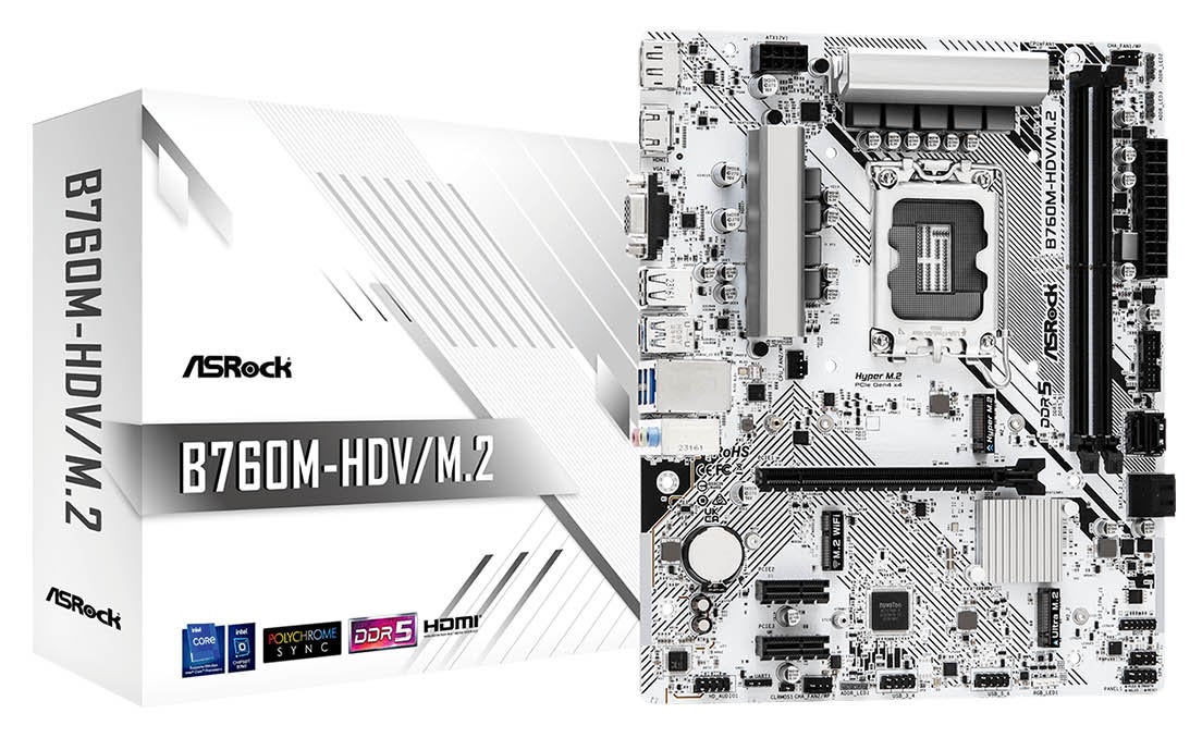 ホワイトボディがスタイリッシュな、B760チップセット搭載 Micro ATX マザーボード ASRock「B760M-HDV/M.2」発売のサブ画像1