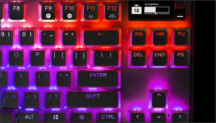 「世界最速キーボード、速さを次のレベルへ。」キーボード国内販売シェアNo.1*1のApex Proシリーズが、全製品対象にファームウェアアップデート実施のサブ画像3_▲Rapid Trigger ON時（OLEDに稲妻アイコン有）