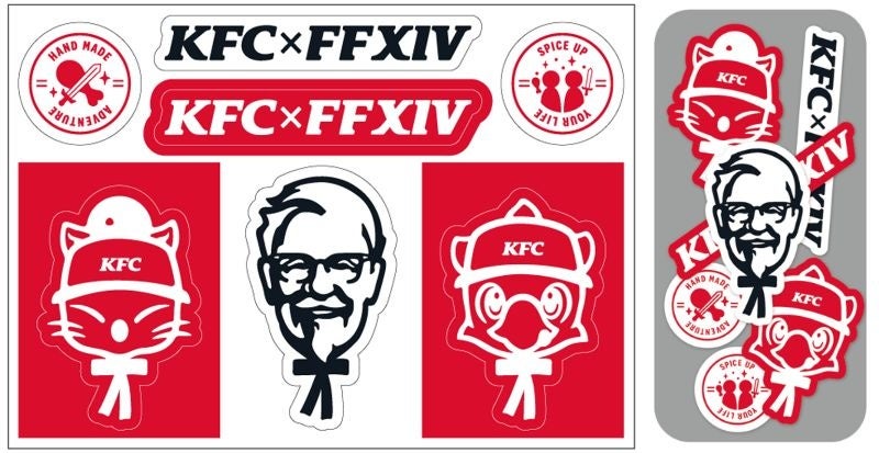 【KFC×ファイナルファンタジーXIV】互いの世界を“行き来する”大型コラボレーションが実現！　「ファイナルファンタジー14コラボセット」10月4日(水)から数量限定発売のサブ画像3_「コラボステッカー」イメージ