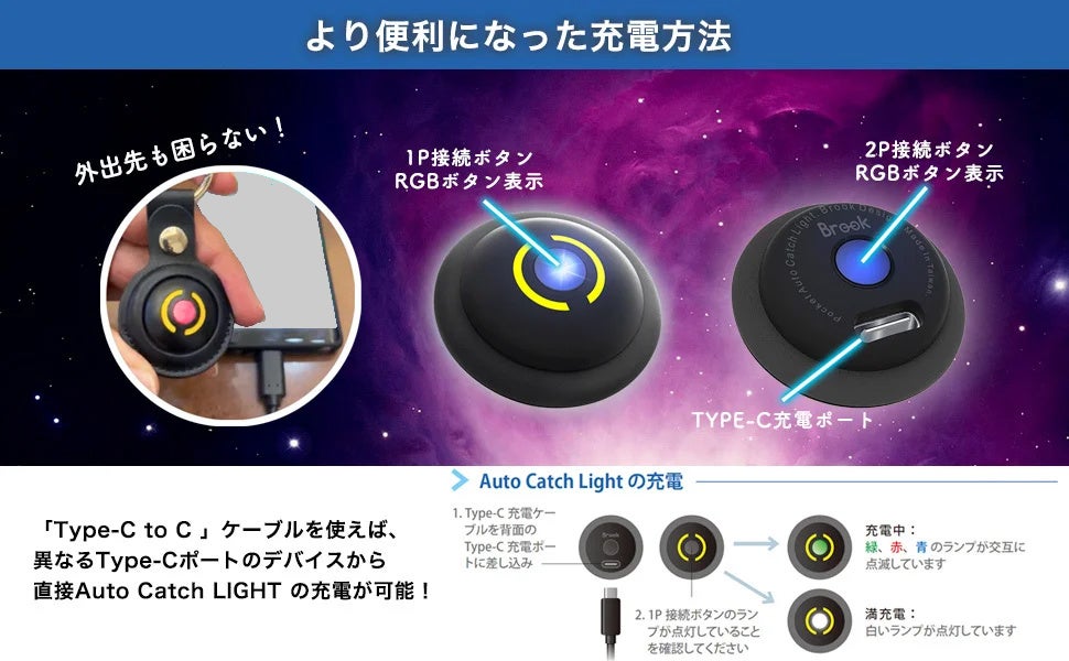 「ポケモンGO Enjoy☆特別価格キャンペーン！」発売後注文殺到のシリーズ最新作「Pocket Auto Catch Light」✖︎ ゲーム商品レビューで人気のYouTuberとコラボ企画が実現！のサブ画像4_Type-C to Cケーブルを使えば、定電流モード対応のモバイルバッテリーで充電が可能！