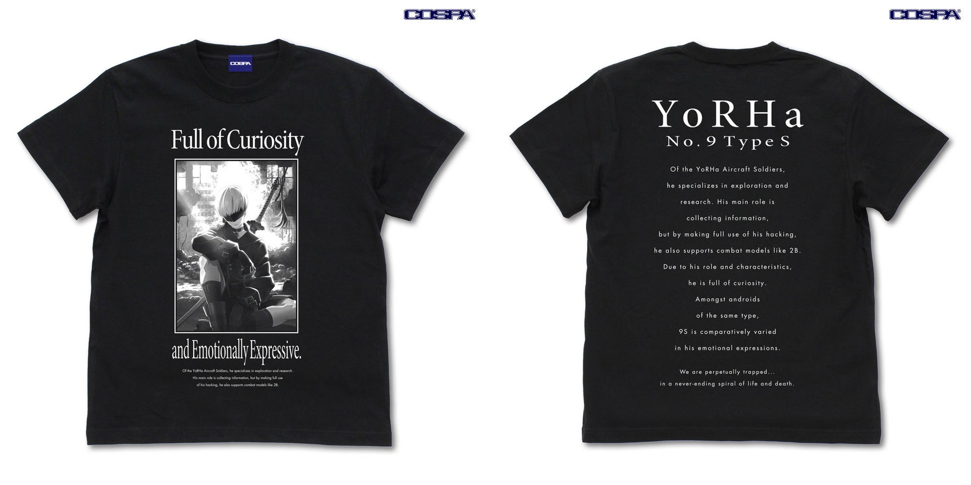 アニメ『NieR:Automata Ver1.1a』2B、9S、ヨルハ部隊イメージの「Tシャツ」がCOSPAから登場！〈東京ゲームショウ2023〉での先行販売も決定！【株式会社コスパ】のサブ画像5