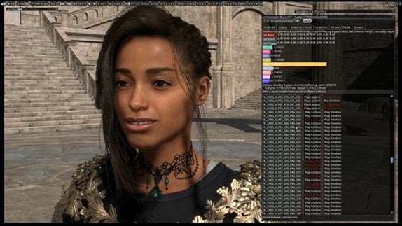 CAC、音声感情解析AI「Empath」を活用した3Dゲームの表情生成支援サービス「DeepEmo」を提供開始のサブ画像1_図1：DeepEmoを利用した『FORSPOKEN』での表情デザイン作業画面 © 2023 SQUARE ENIX CO., LTD. All Rights Reserved.