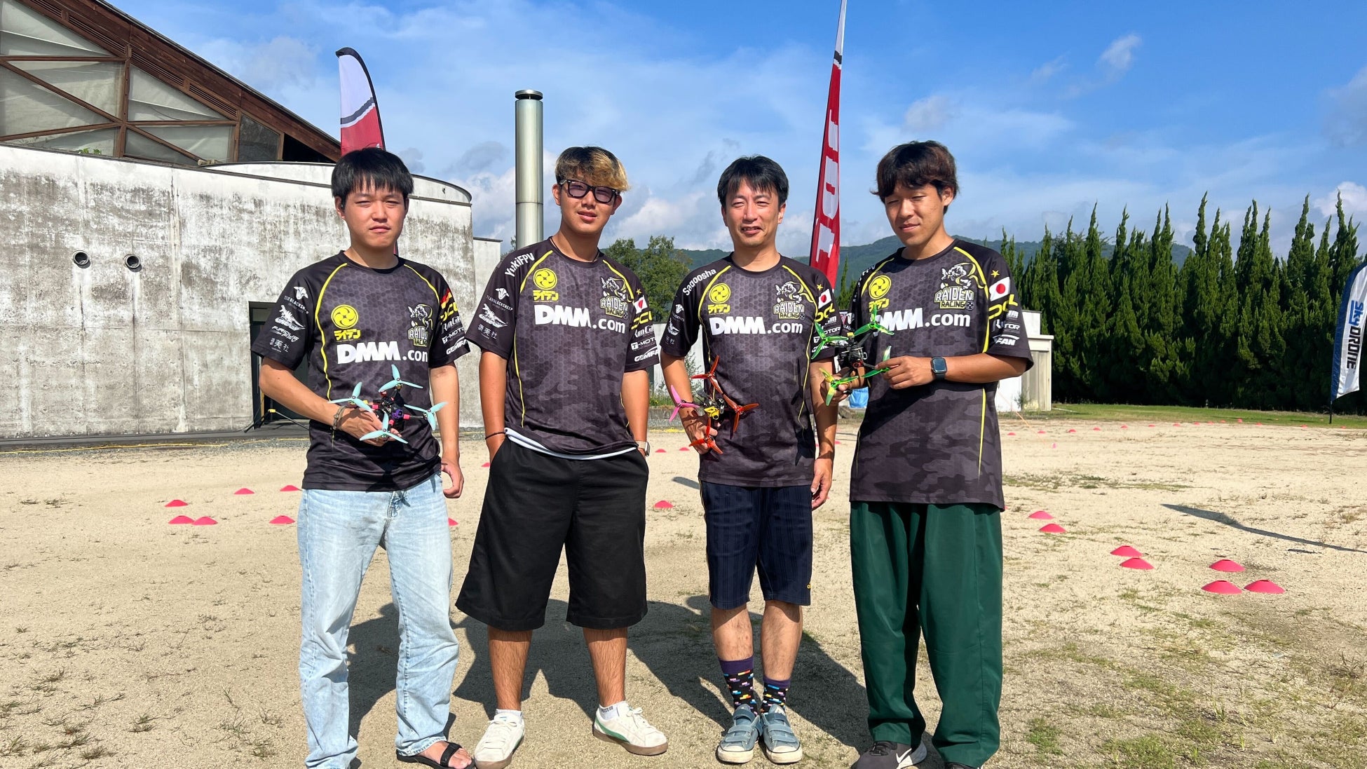 ドローンチーム『RAIDEN RACING』、Japan Drone League2023第5ラウンドで1.5ポイント差で逆転首位!のサブ画像1_梅溪、YUKI FPV、Mattyo FPV、Saqoosha