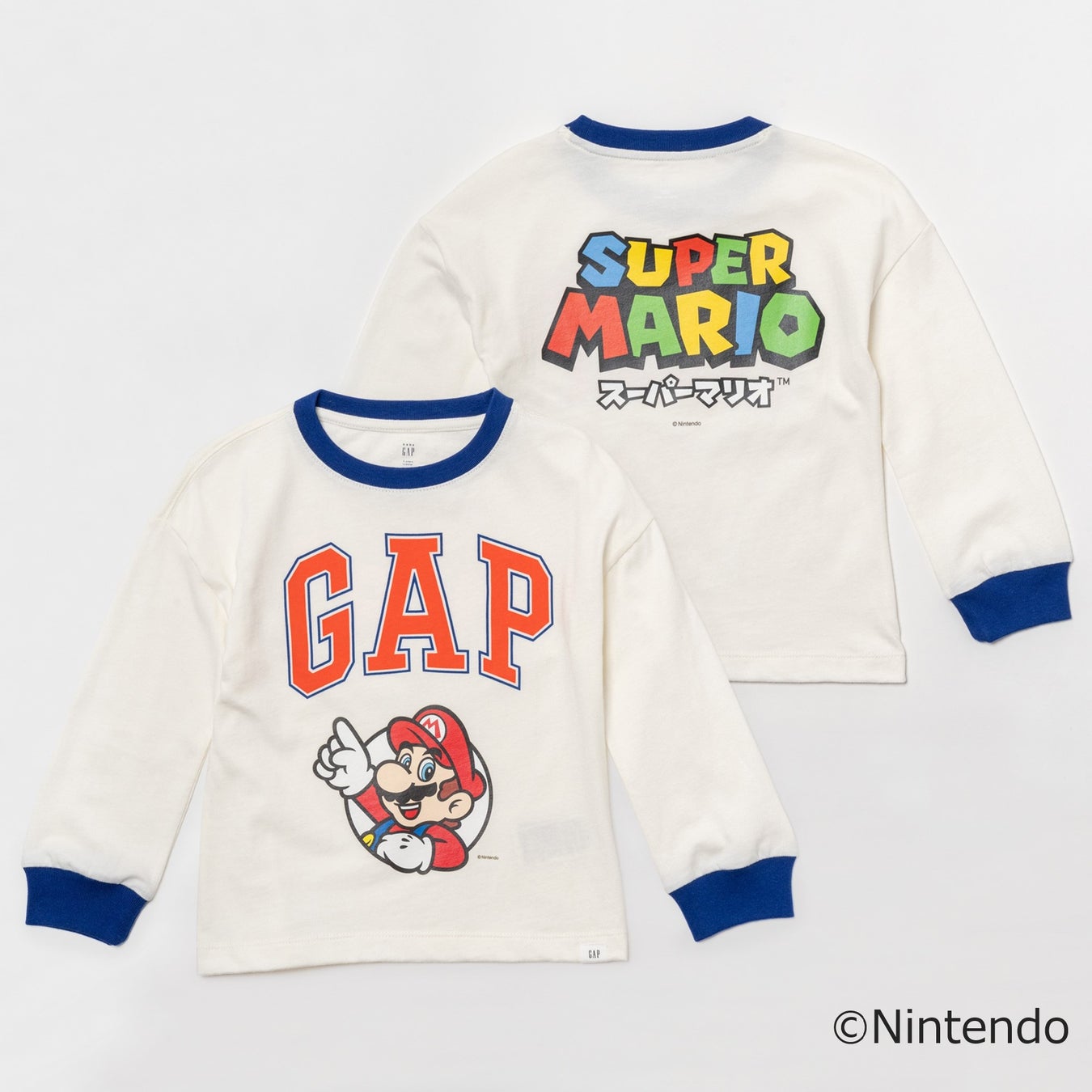 「スーパーマリオ」と一緒にプレミアム・アウトレットでお買い物を楽しもう！『PREMIUM OUTLETSⓇ × SUPER MARIO GET THE ITEM！』キャンペーンのサブ画像11_※Gap「トドラー ロングスリーブTシャツ」イメージ