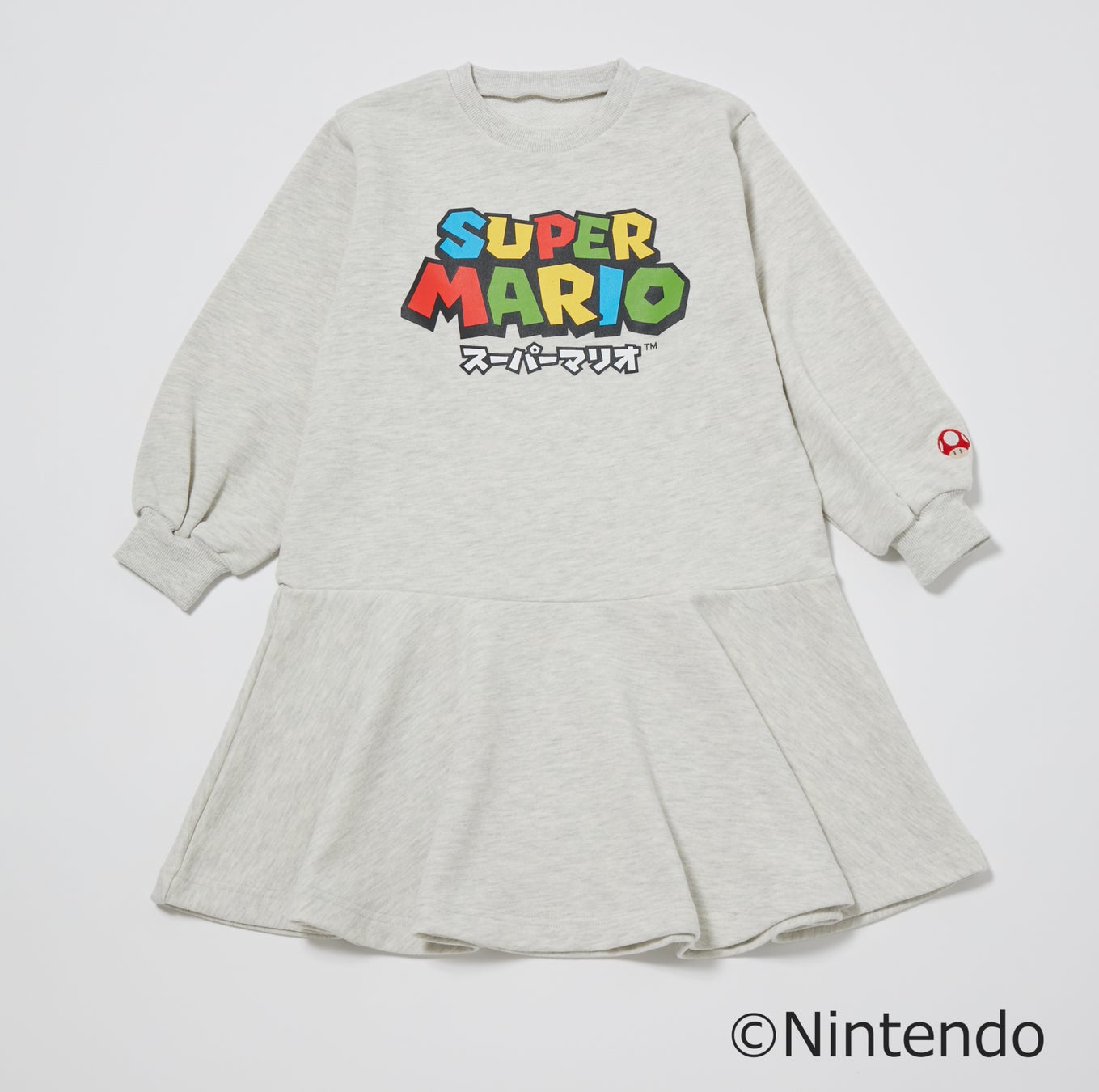 「スーパーマリオ」と一緒にプレミアム・アウトレットでお買い物を楽しもう！『PREMIUM OUTLETSⓇ × SUPER MARIO GET THE ITEM！』キャンペーンのサブ画像16_※ROPE’ PICNIC「SUPER MARIOコラボ KIDS 裏毛フレアスエットワンピース」イメージ