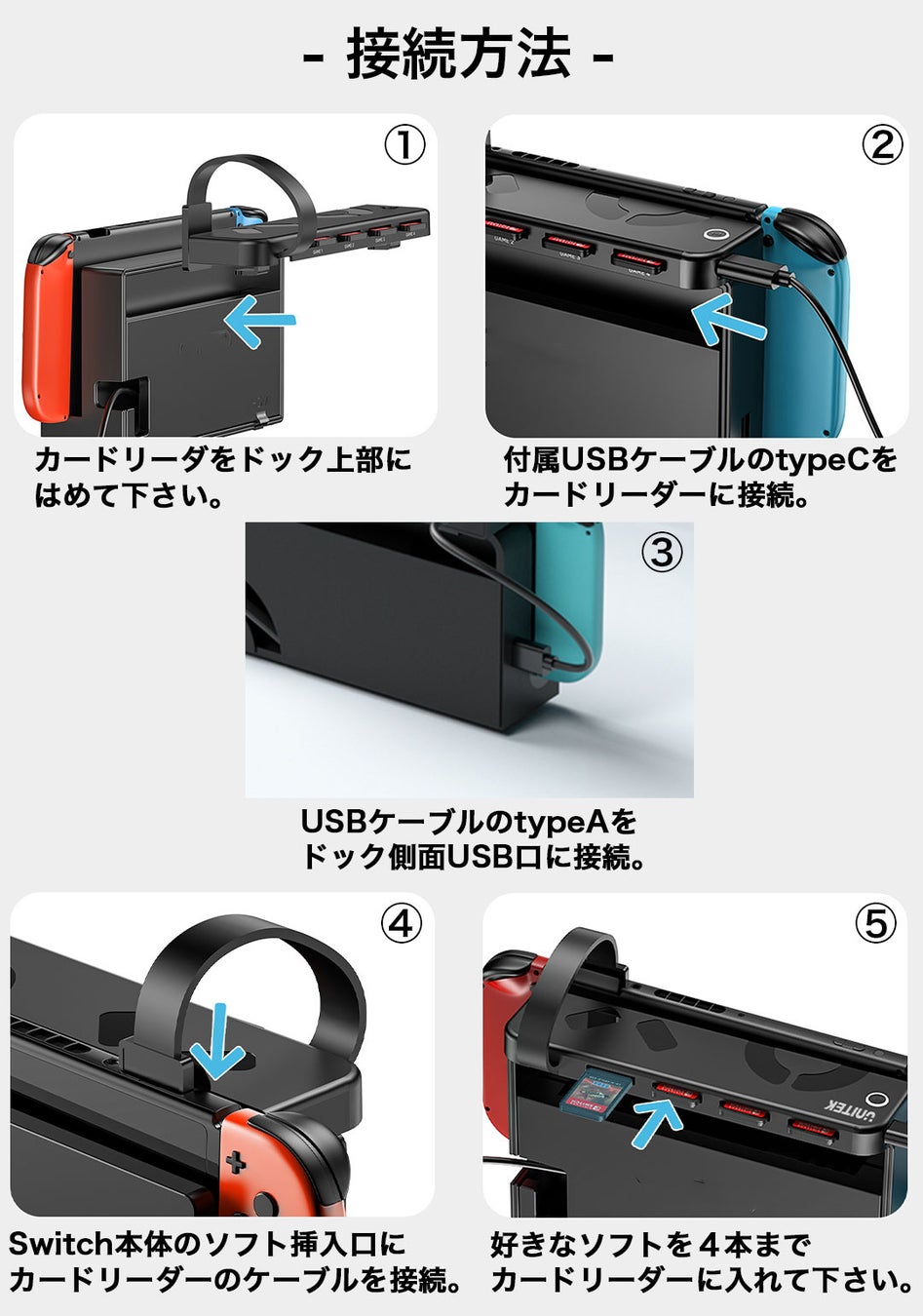 「Nintendo Switch ゲームソフト切り替えカードリーダー」Makuakeにて公開３日間で750名以上500万円越えの大人気！最大4つのゲームをボタンかリモコンで簡単切替え！デザインも抜群！のサブ画像17