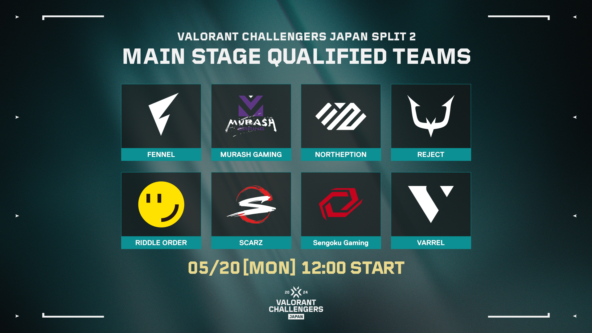 VALORANT Challengers Japan 2024 Split 2 Main Stage5月20日（月）に開幕するSplit 2 Main Stageの対戦組み合わせが決定！のサブ画像2