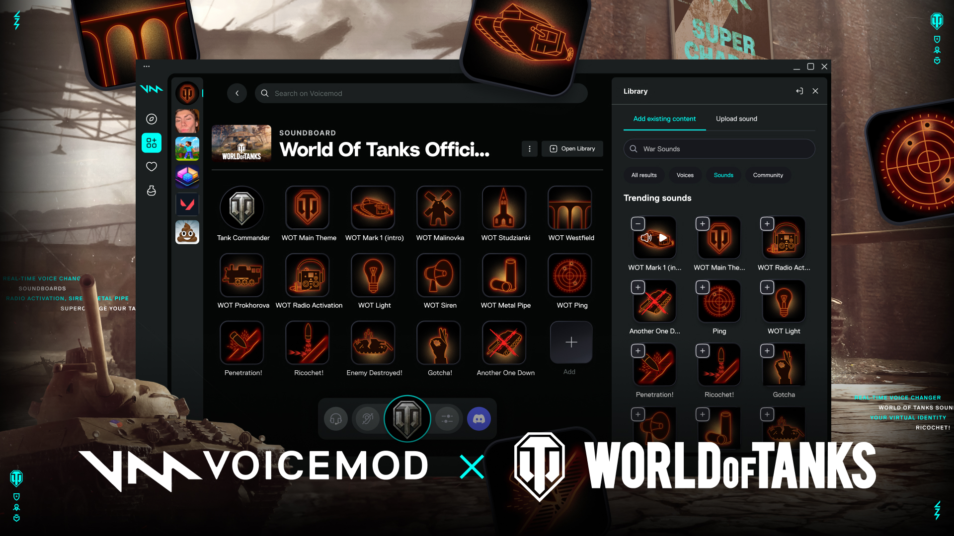 Voicemod から World of Tanks 公式バンドルパックが登場！16種類の効果音・BGMと臨場感あふれる AI ボイスを搭載のサブ画像2