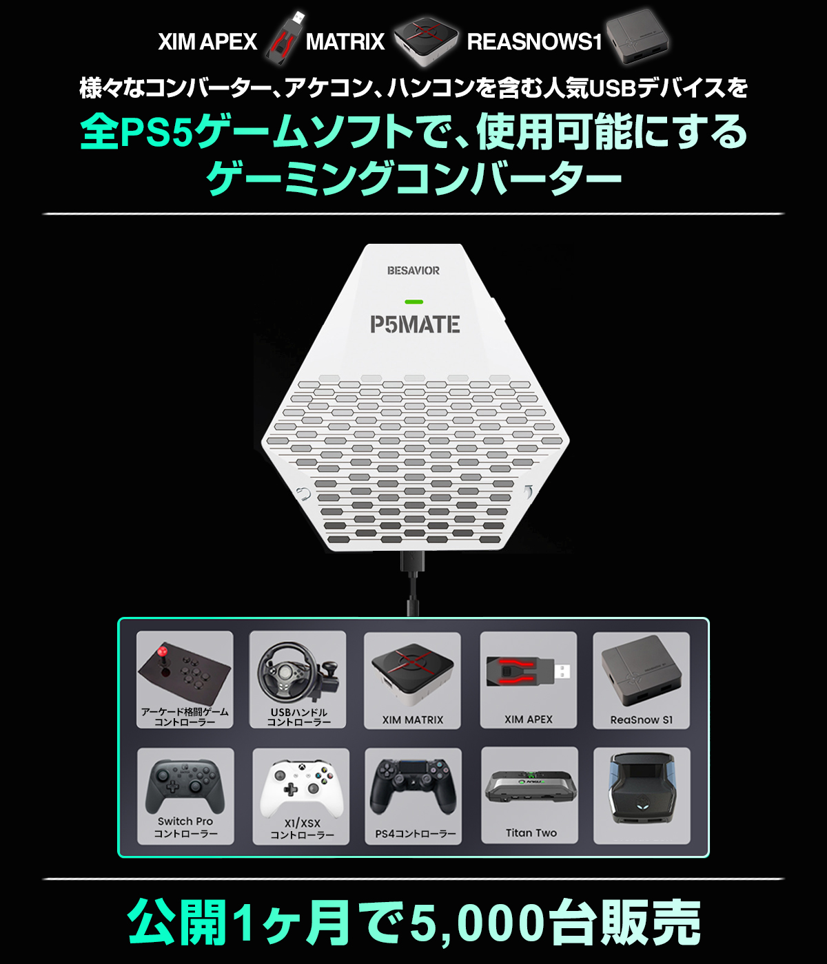 PS5用の新作ゲーミングコンバーター「Besavior P5 Mate」販売開始！のサブ画像2