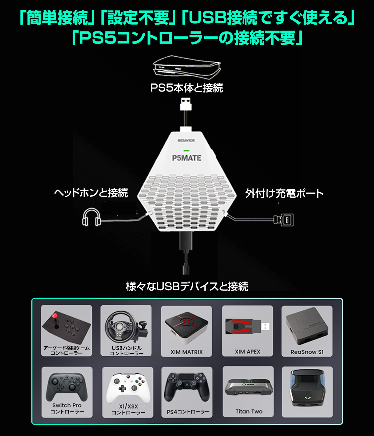 PS5用の新作ゲーミングコンバーター「Besavior P5 Mate」販売開始！のサブ画像4