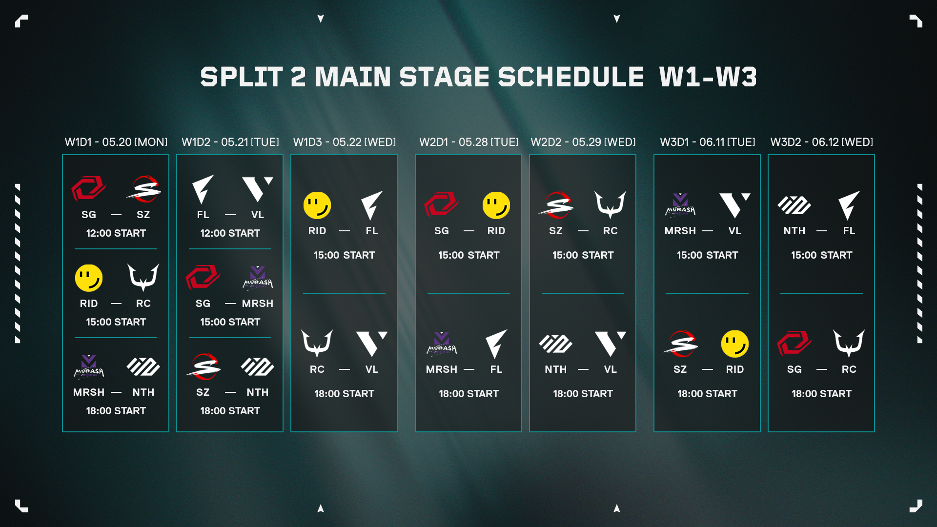 VALORANT Challengers Japan 2024 Split 2 Main Stage5月20日（月）に開幕するSplit 2 Main Stageの対戦組み合わせが決定！のサブ画像3