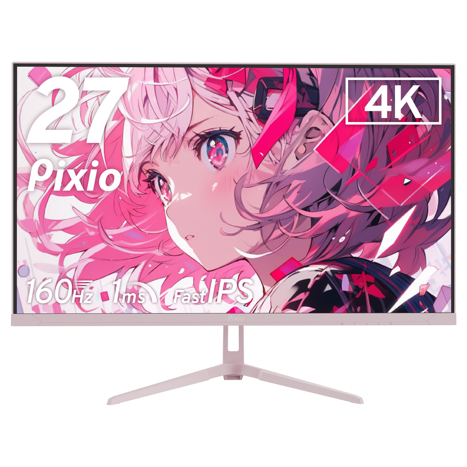 「Pixio」より 4K対応の27インチ／160Hz／Fast IPS ゲーミングモニター「PX27U WAVE」登場。パステルブルー、パステルピンク、ホワイト、ブラックの選べる4種類のサブ画像8