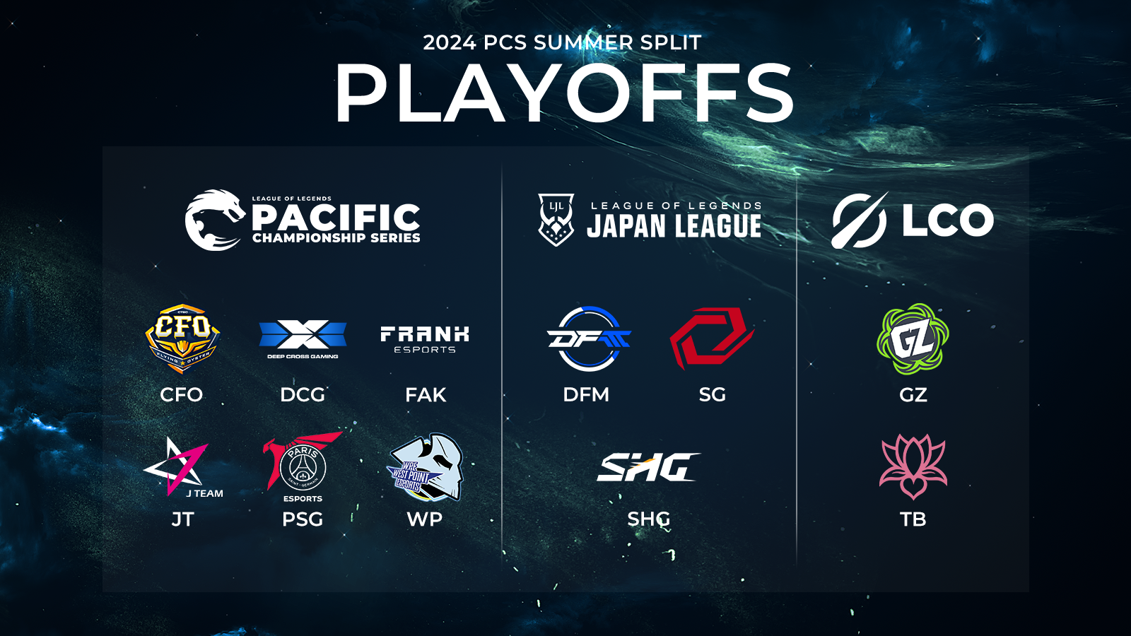 PCS 2024 Summer Playoffs が8月5日からスタート！日本からDFM、SHG、SGの3チームが参戦！のサブ画像1